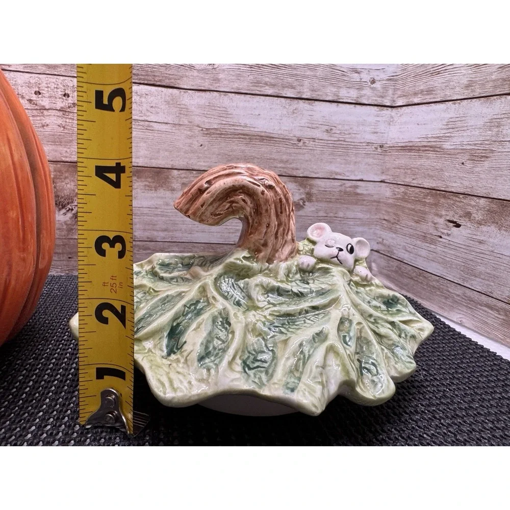 1989 Omnibus OCI Fitz & Floyd Ceramic Pumpkin Halloween Cookie Jar Mouse VTG